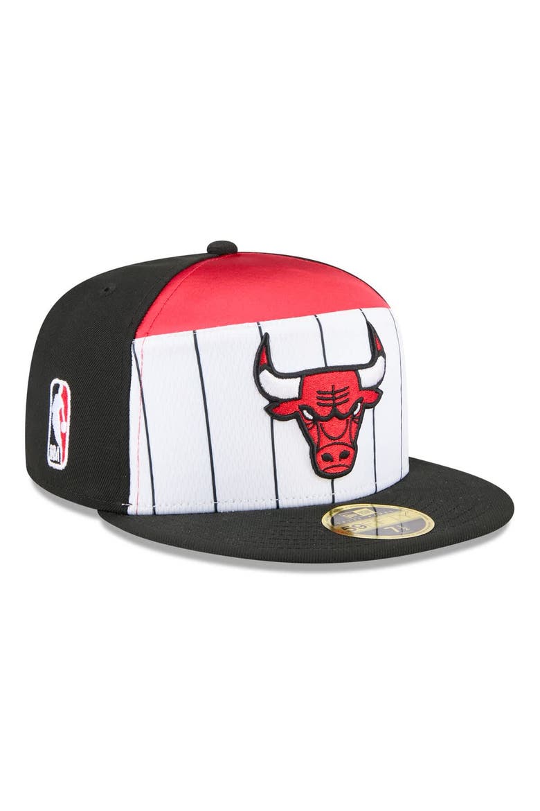 Men's New Era  White/Black Chicago Bulls 2025 NBA Tip Off Split Panel 59FIFTY Fitted Hat, Main, color, White