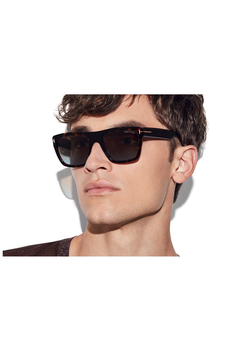 Alberto 55mm Gradient Square Sunglasses, Alternate, color, DARK HAVANA / GRADIENT BROWN