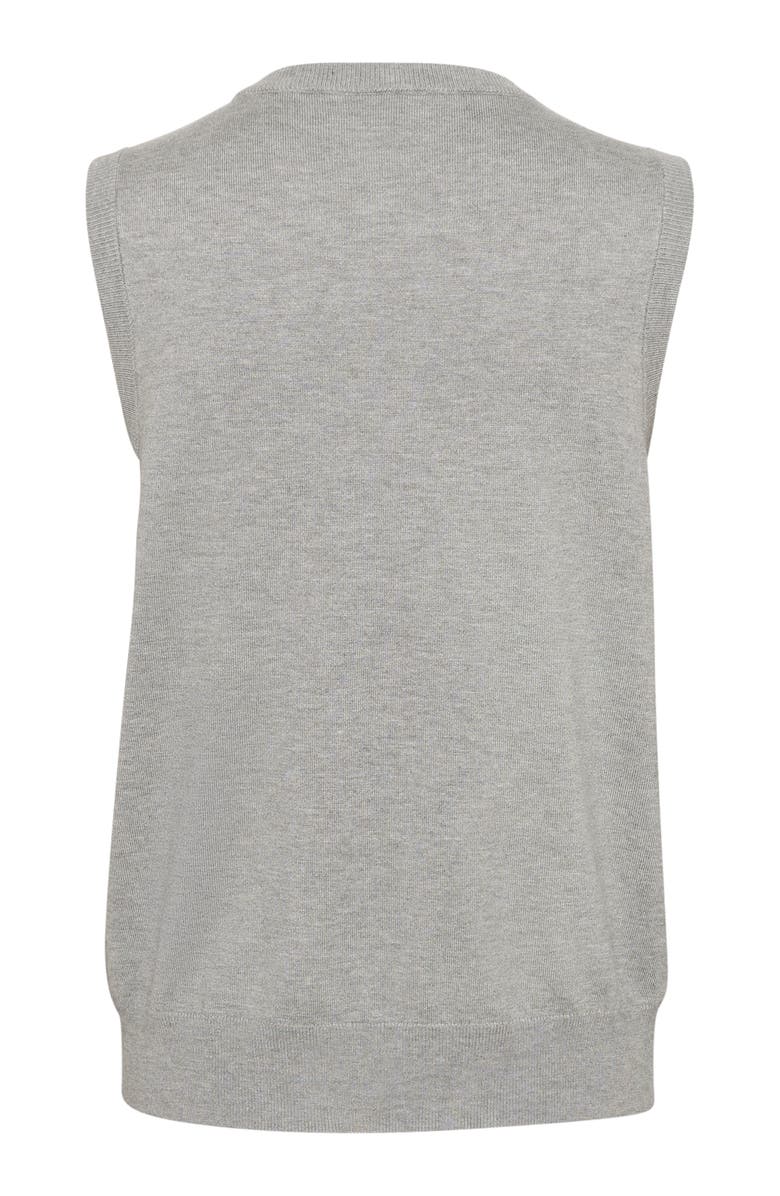 Kaffe KAlizza Round Neck Sleeveless Pullover, Alternate, color, Grey Melange