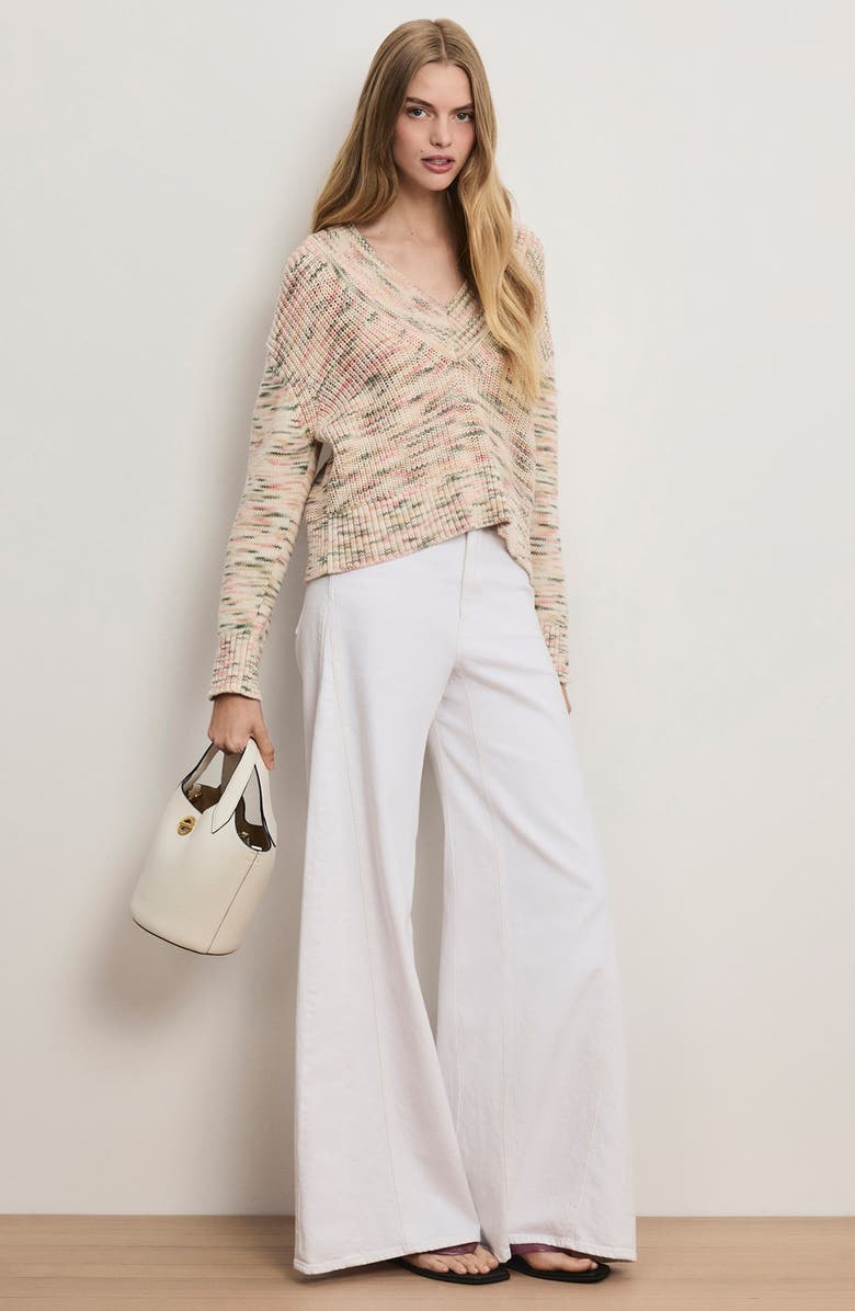 Veronica Beard Anola Space Dye Cotton Sweater, Alternate, color, Petal Multi