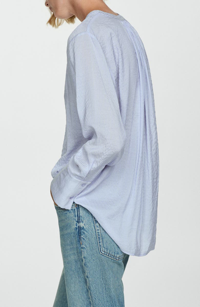 MANGO Stripe Flowy Button-Up Shirt, Alternate, color, 