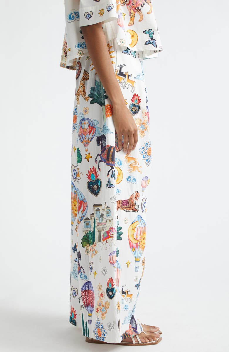 Camilla Kapadokya Kitsch Pleated Organic Cotton Wide Leg Pants, Alternate, color, Kapadokya Kitsch