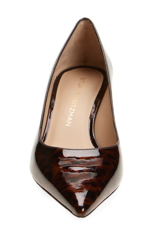 Stuart Weitzman Stuart Power 50 Block Heel Pump In Dark Brown Tortise