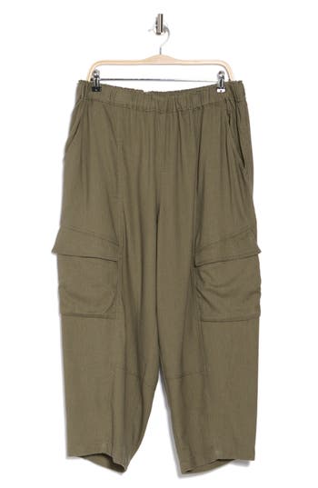 Max Studio Pull-on Cargo Pants In Olive