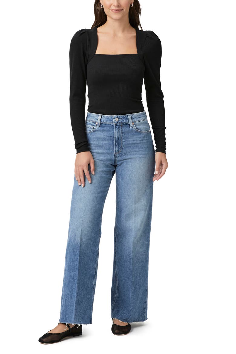 Sibyl Puff Shoulder Top, Alternate, color, BLACK