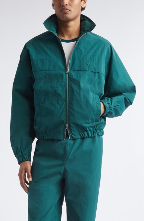 Embossed Ami de Coeur Water Repellent Windbreaker Jacket