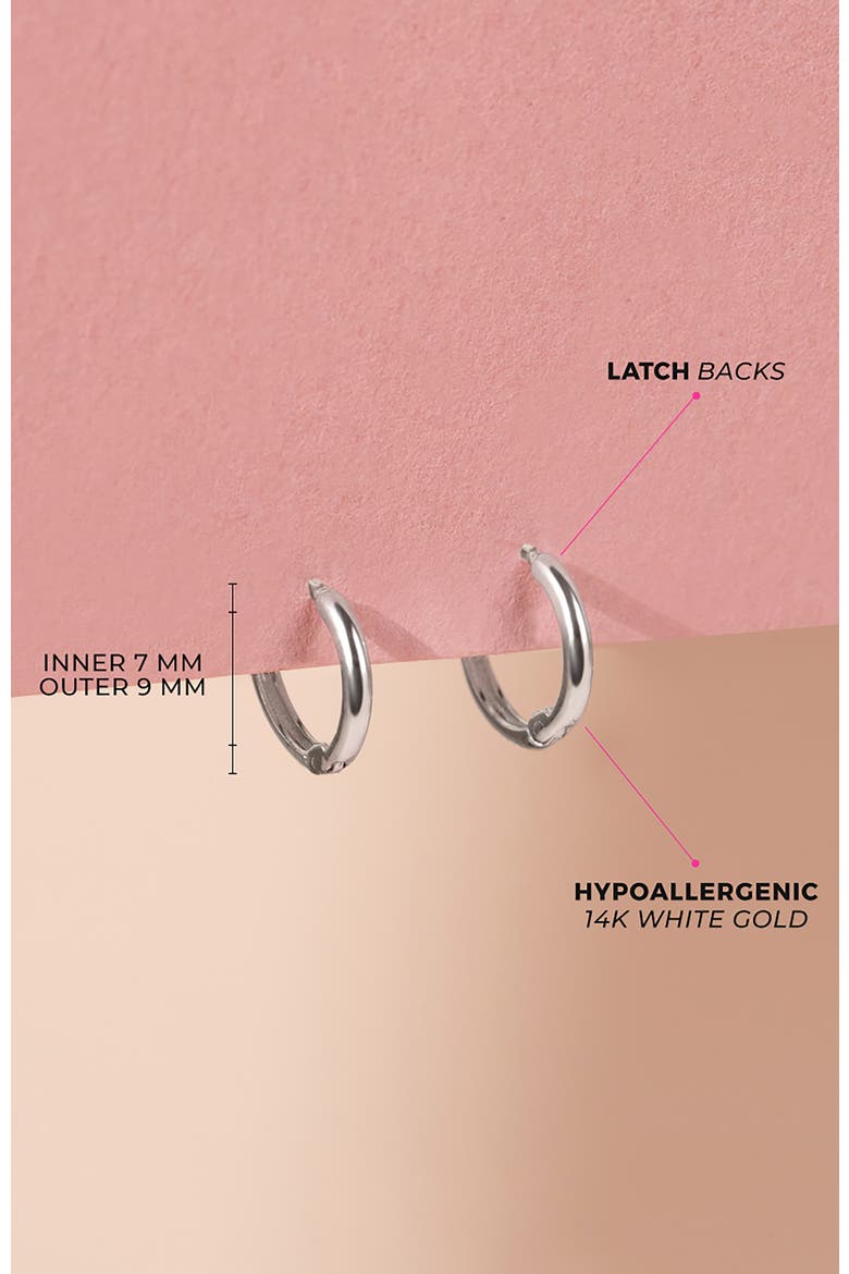 14k The Tiny Hoop Earrings, Alternate, color, Silver