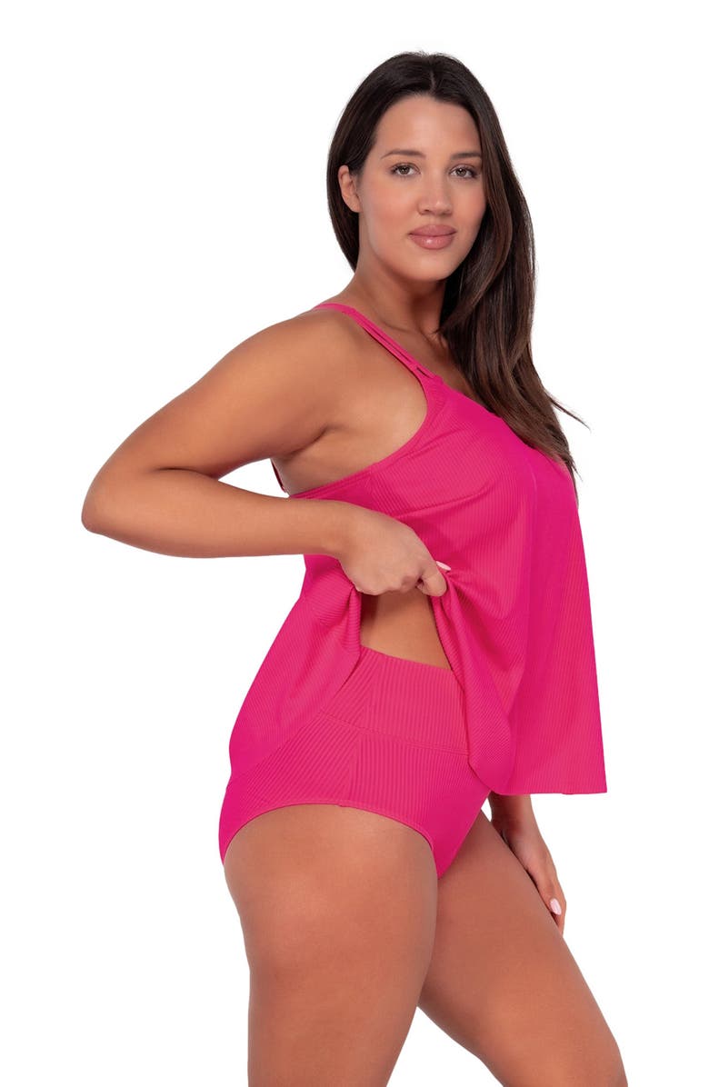 Sunsets Escape Sadie Tankini Swimsuit Top, Alternate, color, Begonia Sandbar Rib
