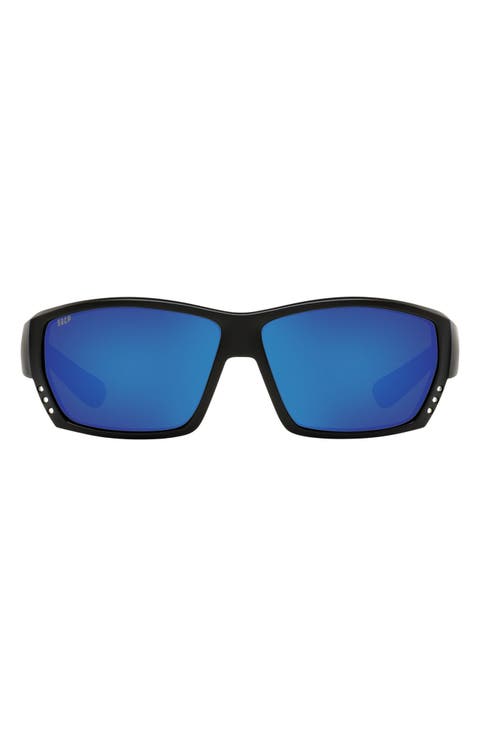 62mm Polarized Oversize Rectangular Sunglasses