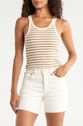 Faherty Surfside Stripe Stretch Organic Cotton Rib Tank