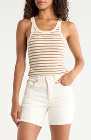 Faherty Surfside Stripe Stretch Organic Cotton Rib Tank