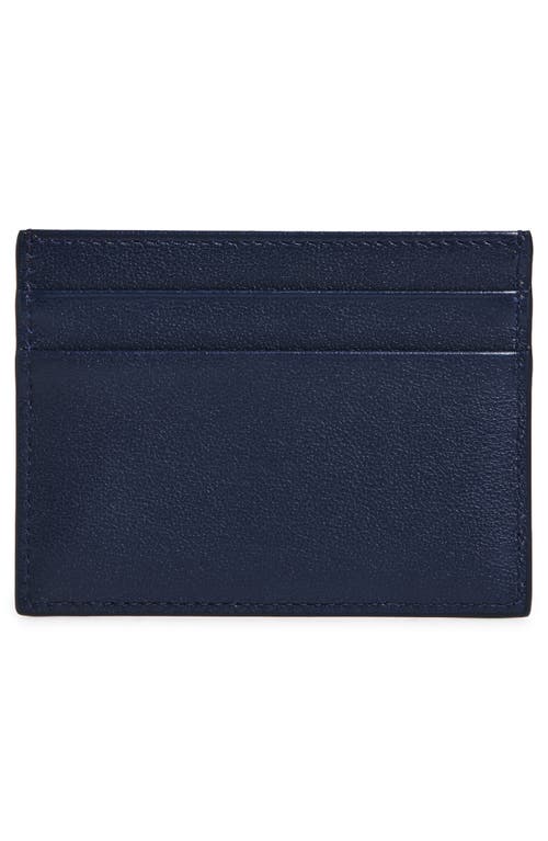 Dolce & Gabbana Logo Grained Leather Card Holder In Blue