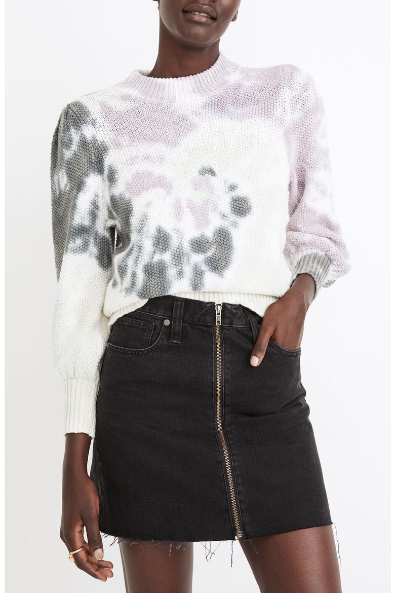 Rigid Denim Miniskirt, Main, color, LUNAR WASH