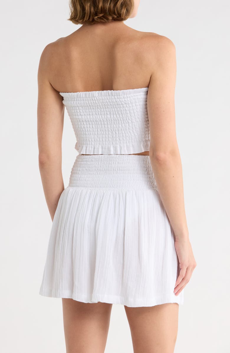 Vitamin A<sup>®</sup> Nya Smocked Bandeau Cover-Up Top, Alternate, color, White