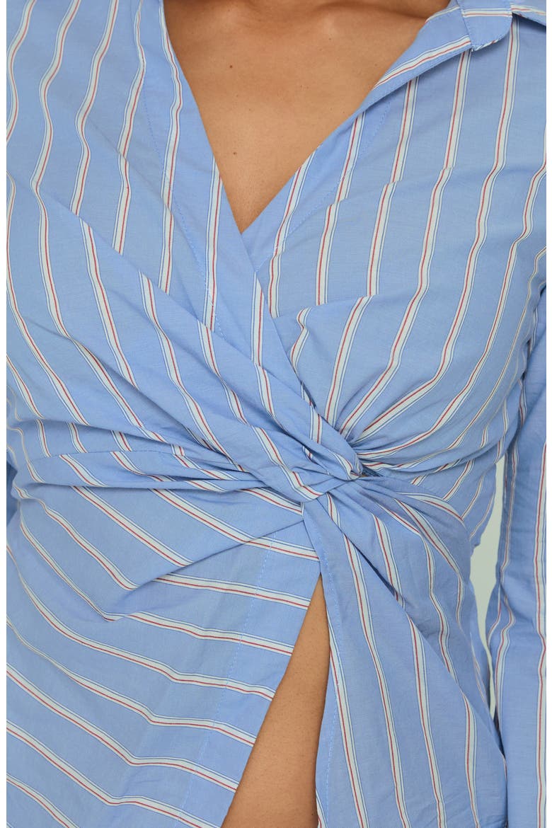 Ameliah Twist Crop Shirt, Alternate, color, BLUE STRIPE