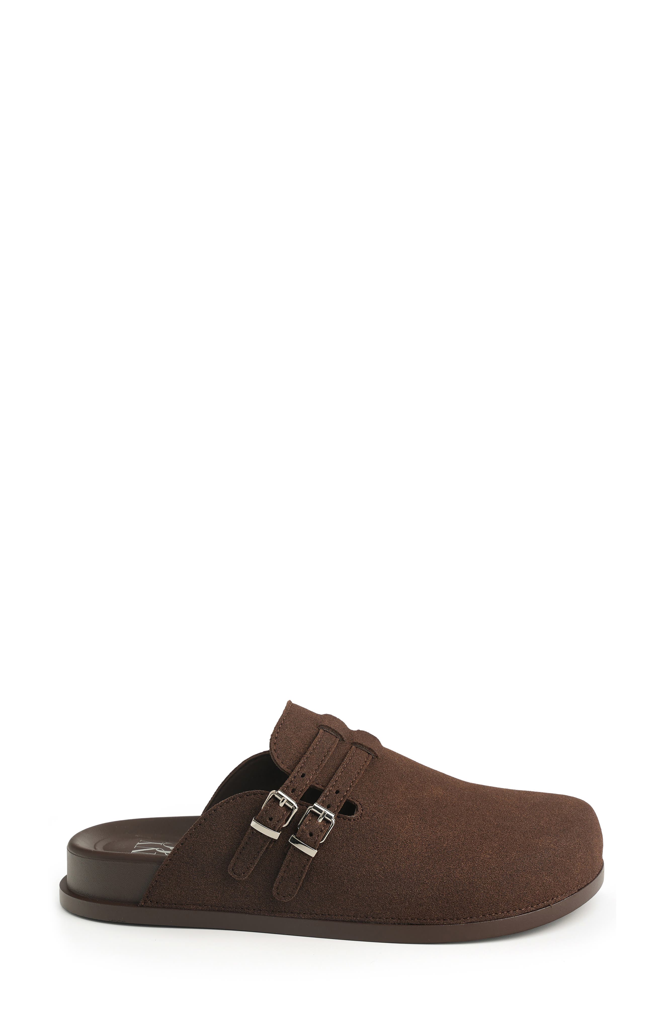 NEW YORK AND COMPANY Dulcy Double Buckl Clog, Alternate, color, Chocolate