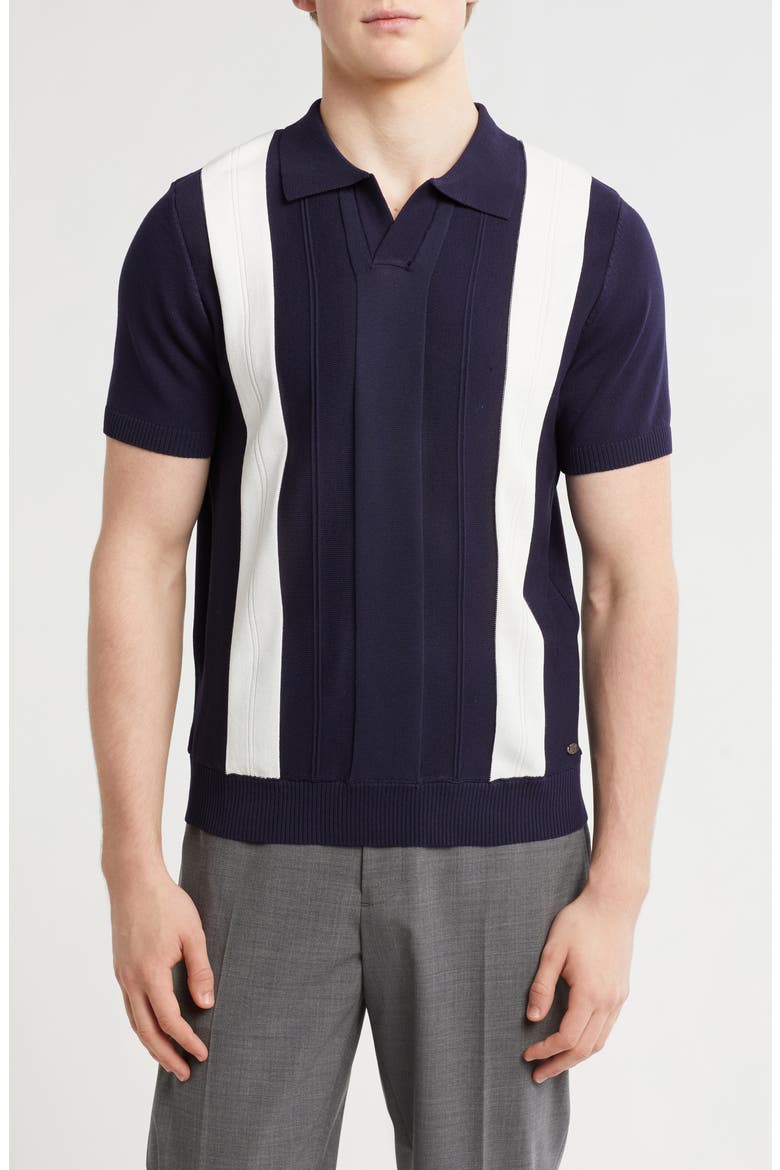 Johnny Collar Sweater Knit Polo, Main, color, NAVY