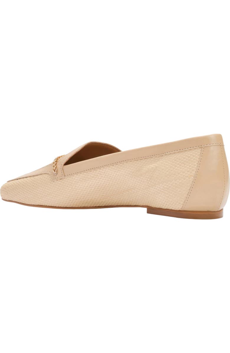André Assous Ariane Raffia Chain Embellished Loafer, Alternate, color, Bone