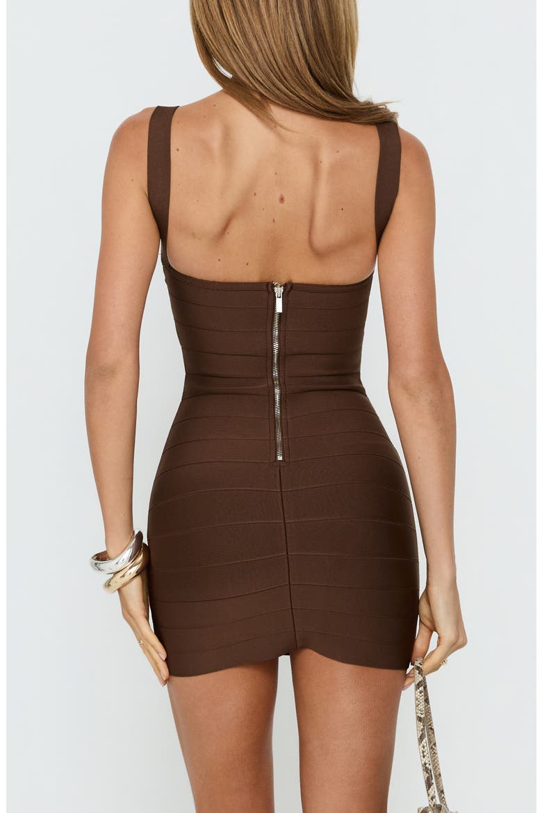 Justina Sleeveless Bandage Minidress, Alternate, color, BROWN