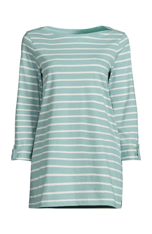 LANDS' END LANDS' END SUPIMA COTTON ADJUSTABLE 3/4 SLEEVE BOATNECK TUNIC 