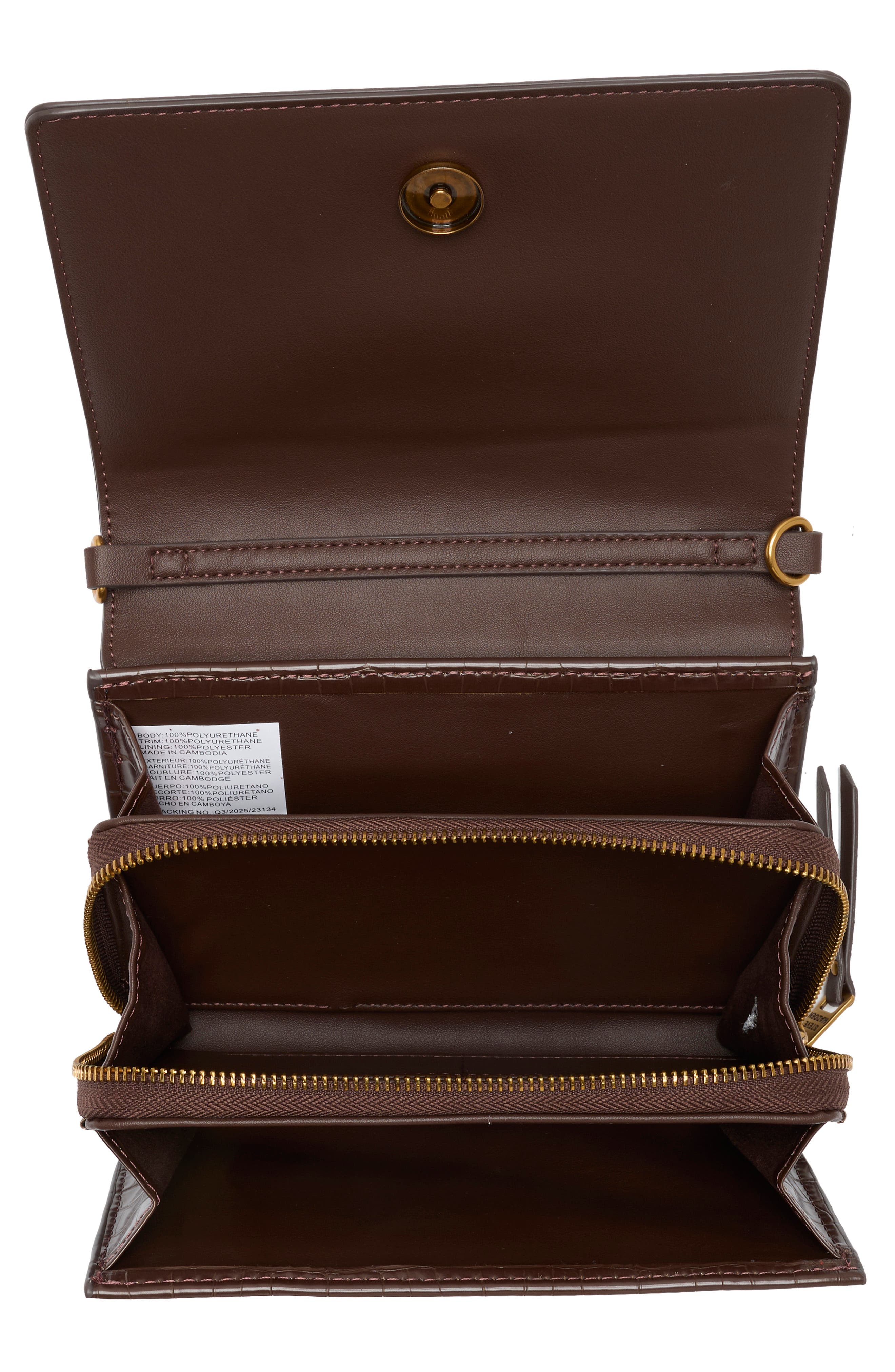 Steve Madden Siena Crossbody Bag, Alternate, color, Chocolate Croco