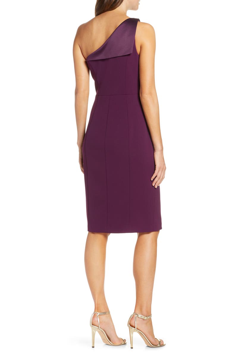 Vince Camuto One-Shoulder Crepe Sheath Dress, Alternate, color, 