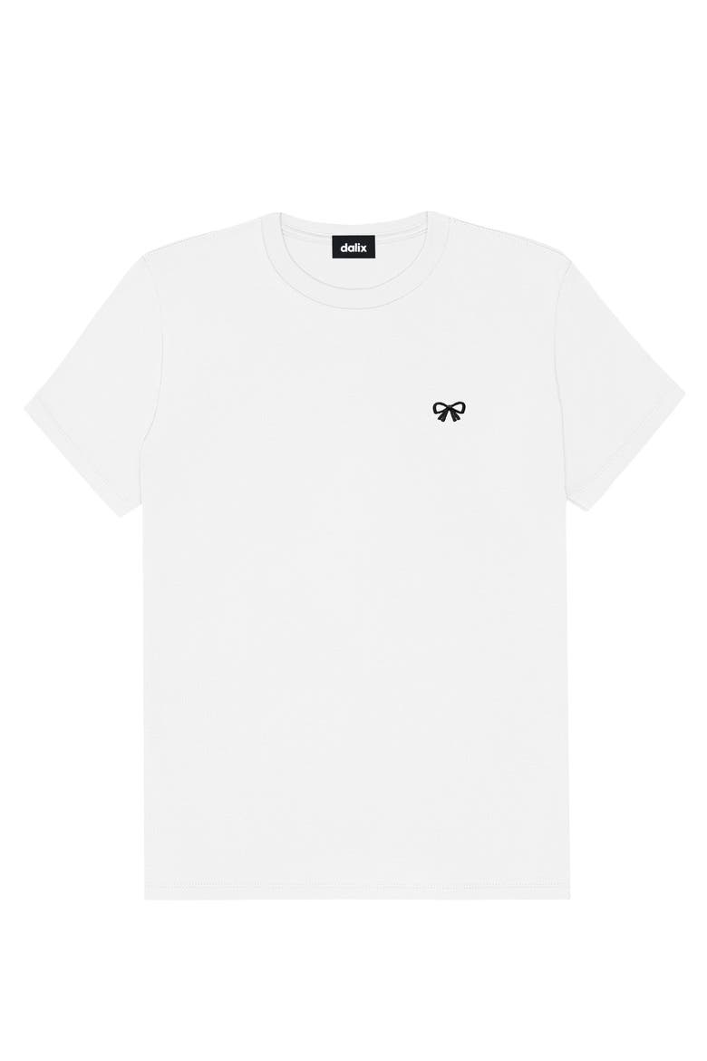 Womens Bow Jersey Tee, Alternate, color, White