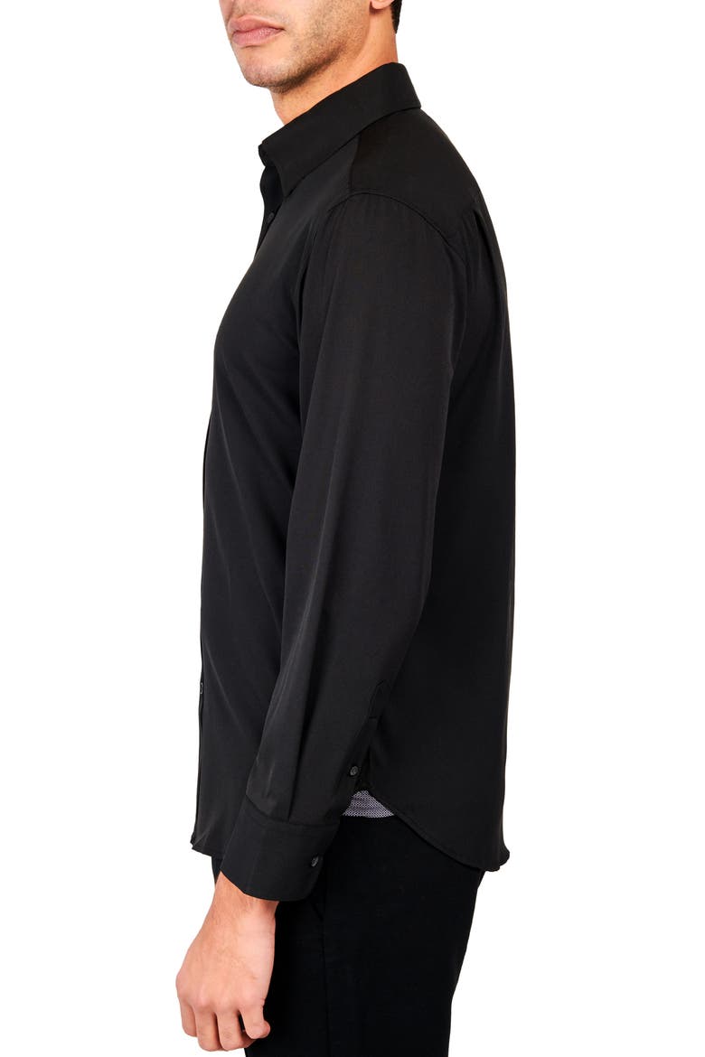Regular Fit Solid Performance Dress Shirt, Alternate, color, BLACK