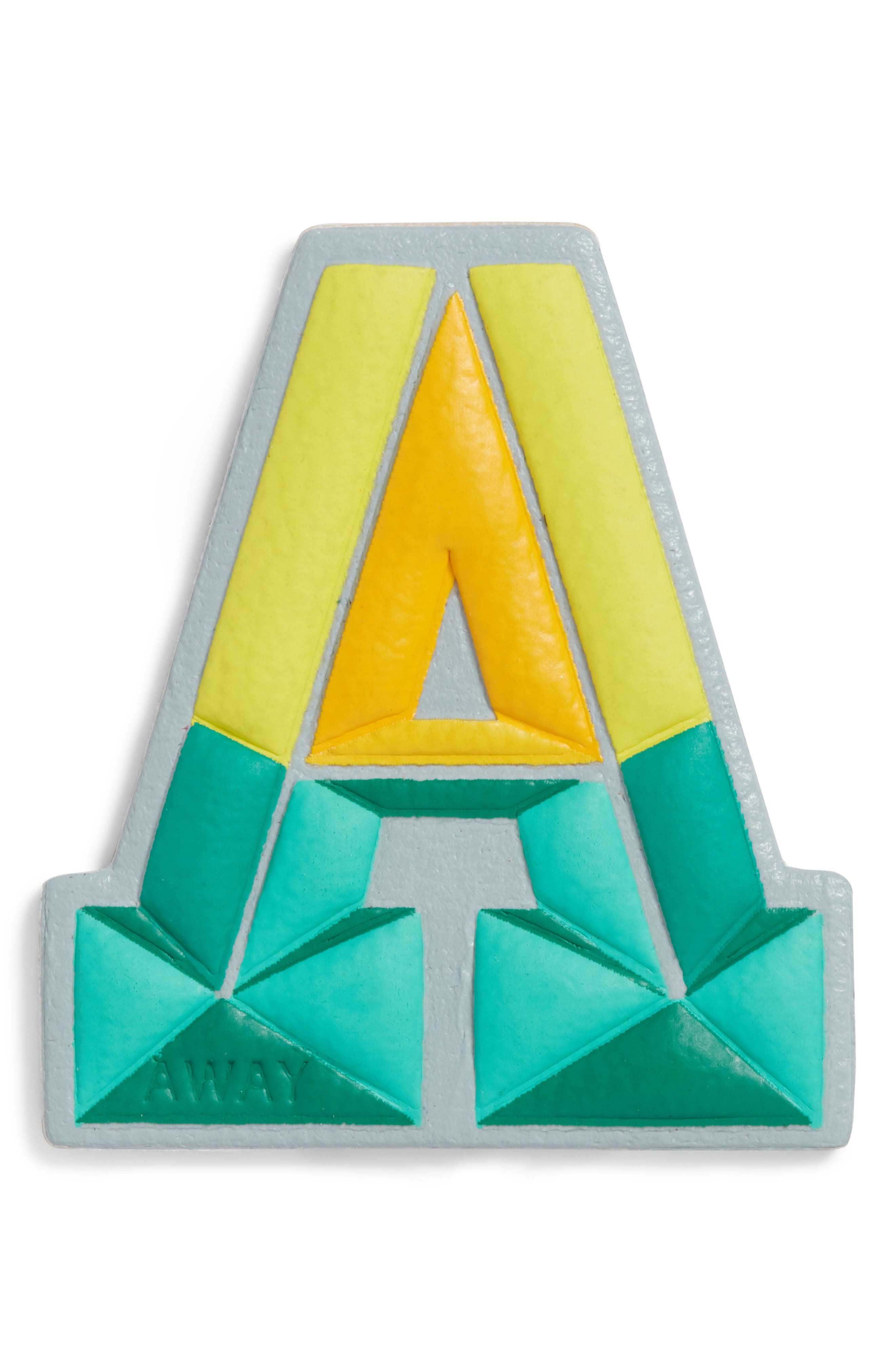 Away Prism Initial Leather Luggage Sticker, Main, color, 