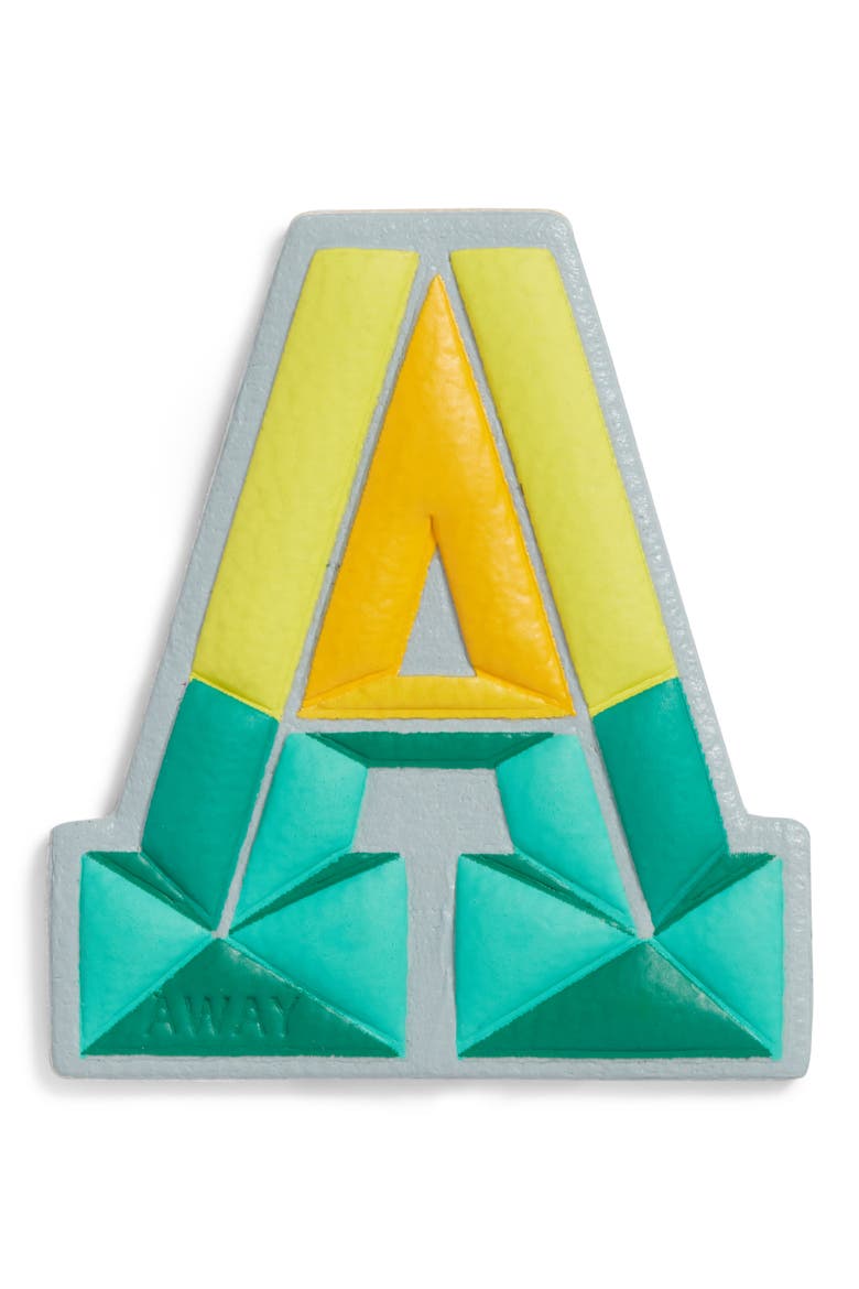 Prism Initial Leather Luggage Sticker, Main, color, A