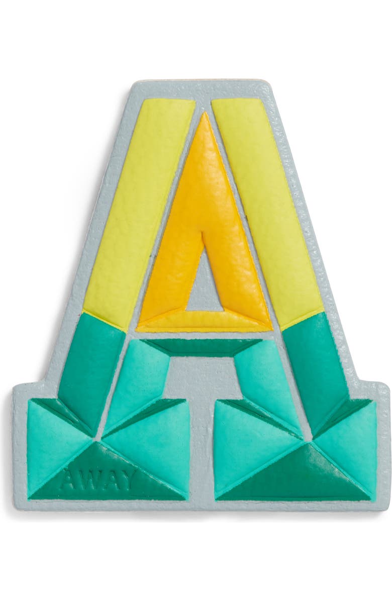 Away Prism Initial Leather Luggage Sticker, Main, color,