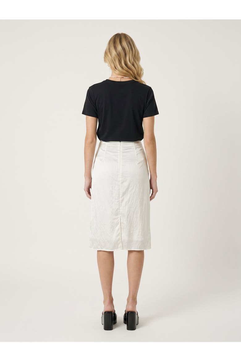 Sequin Embellished Midi Skirt with Drawstring Waist, Alternate, color, White