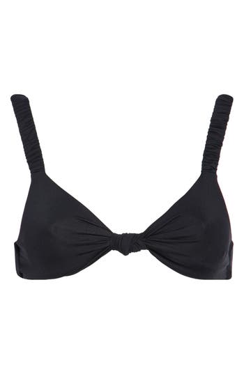 Vitamin A ® Zuri Knot Front Bikini Top In Black
