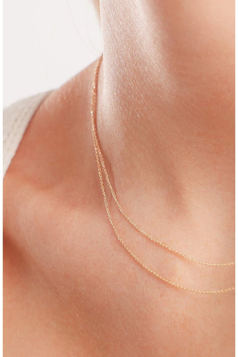 14k Adjustable Flat Cable Chain, Alternate, color, 14k Solid Gold