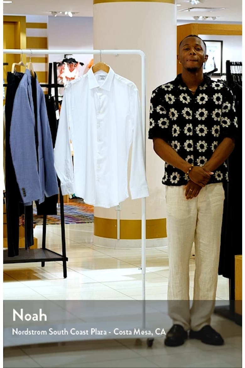 Trim Fit Herringbone Dress Shirt video