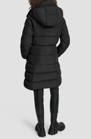 Bib Front Quilted Puffer Coat
