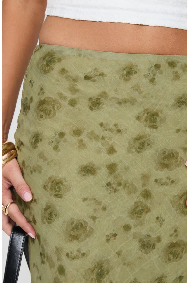 Piazia Chiffon Maxi Skirt, Alternate, color, GREEN