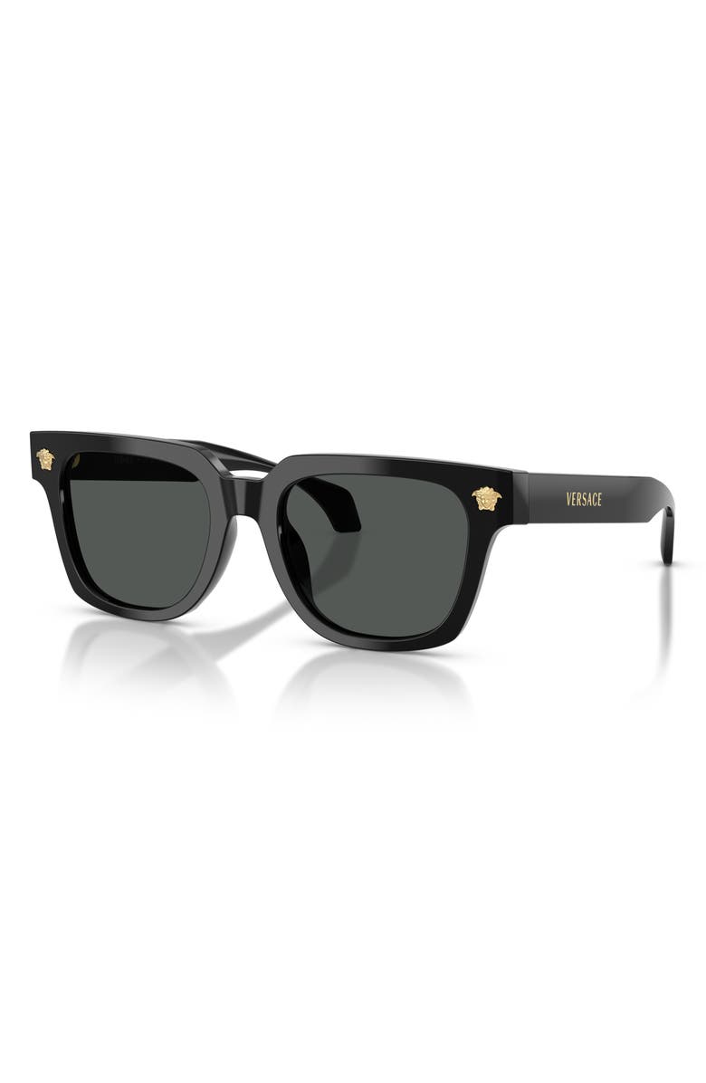 Versace 52mm Square Sunglasses, Alternate, color, Black / Dark Grey