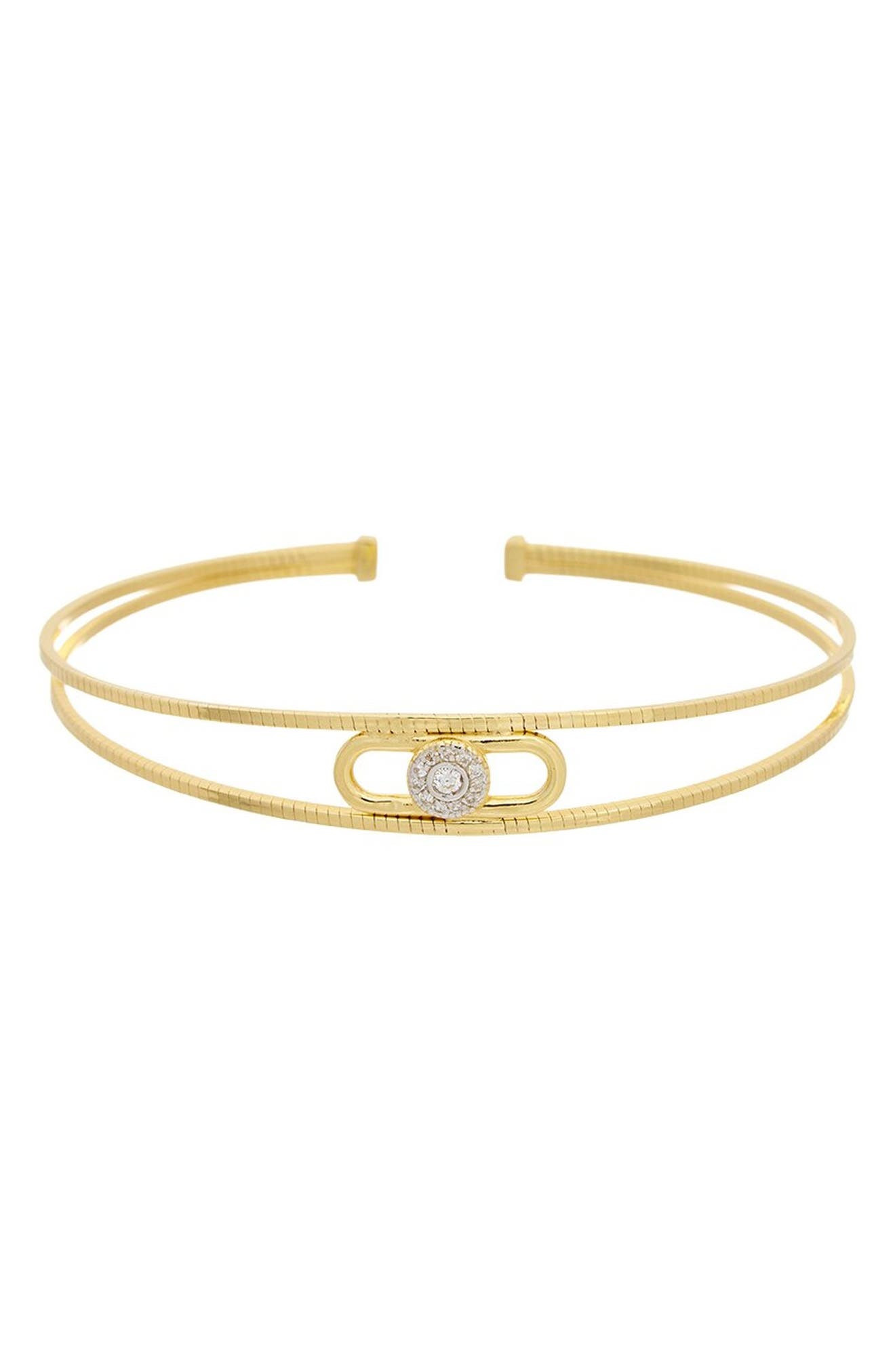 Diamond Textured Cuff Bangle