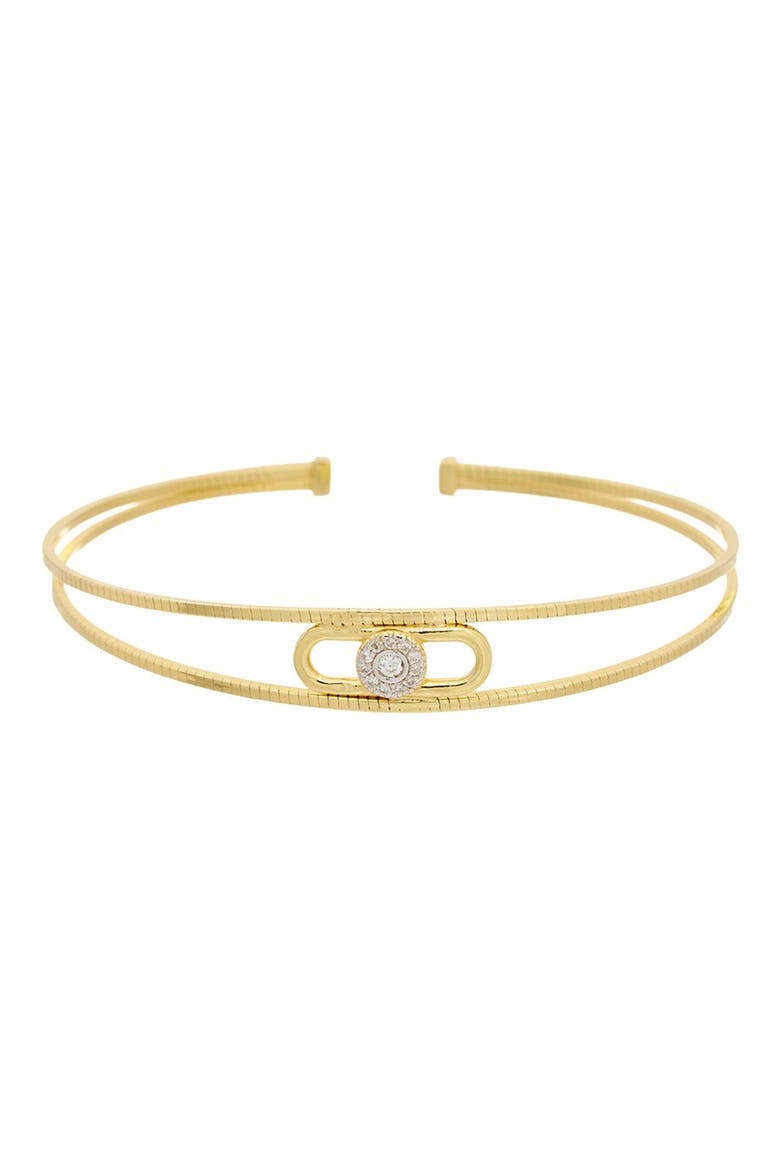 Diamond Textured Cuff Bangle, Main, color, YELLOW