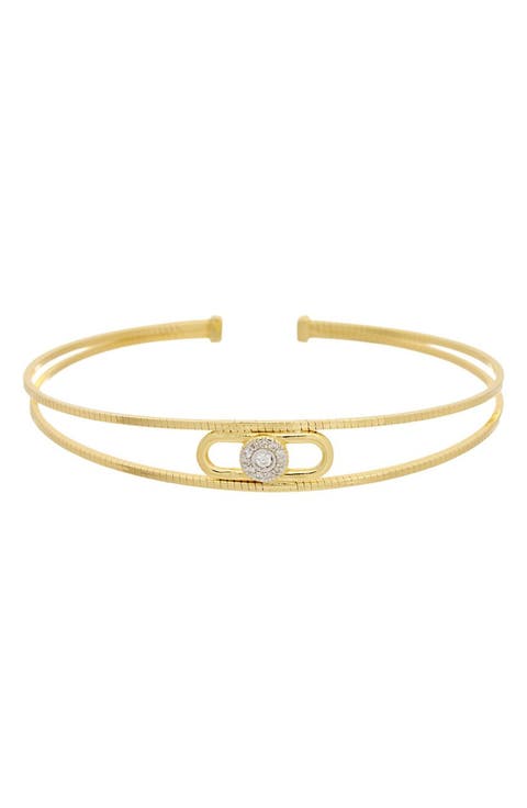 Diamond Textured Cuff Bangle
