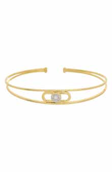 Diamond Textured Cuff Bangle