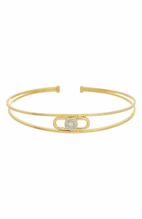 Diamond Textured Cuff Bangle