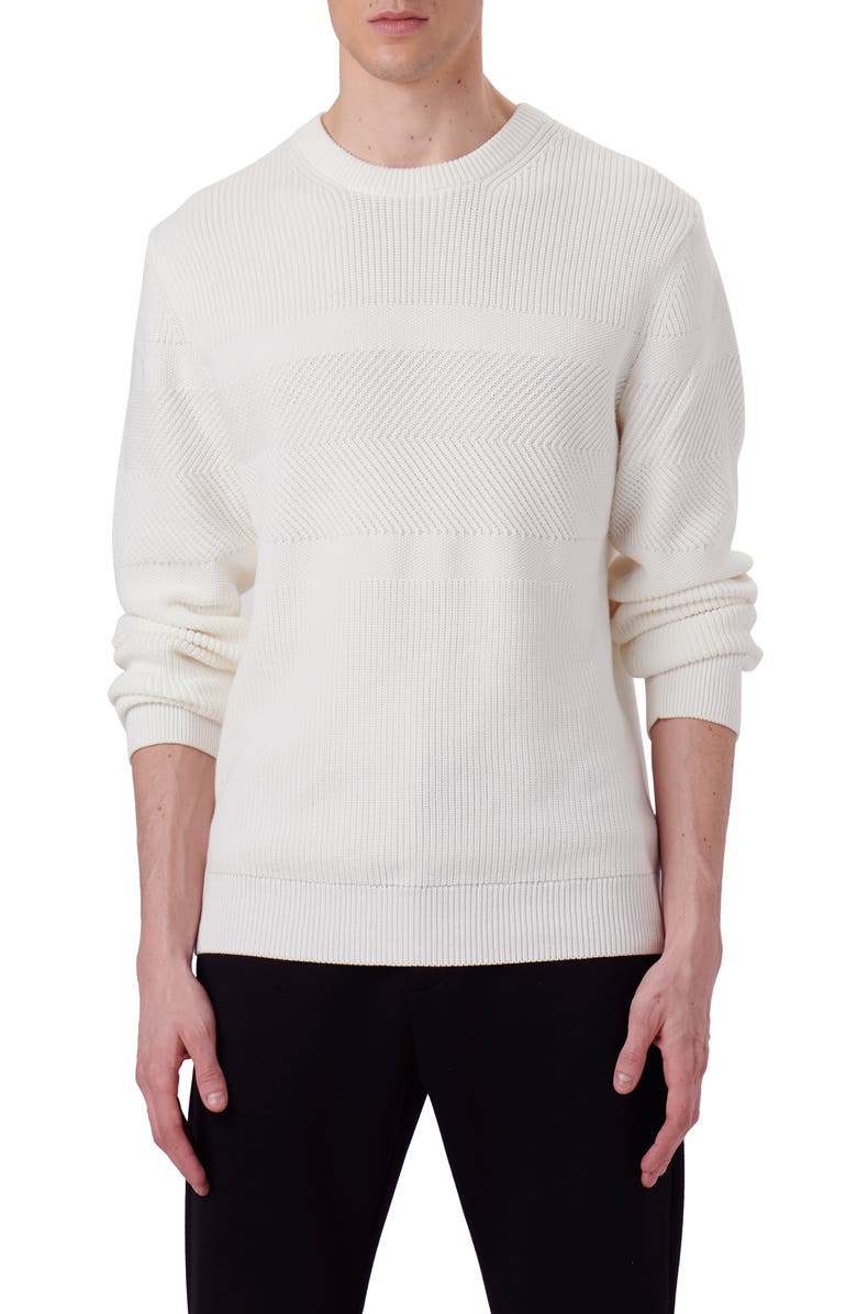 Bugatchi Mixed Stitch Cotton Sweater, Main, color, 
