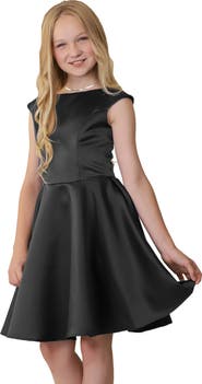 Un Deux Trois Cap Sleeve Boat Neck Dress In Longer Length