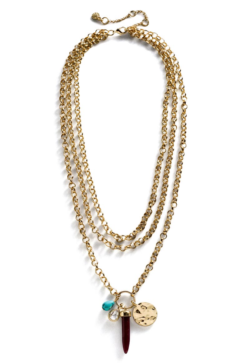 Layered Pendant Necklace, Main, color, GOLD MULTI