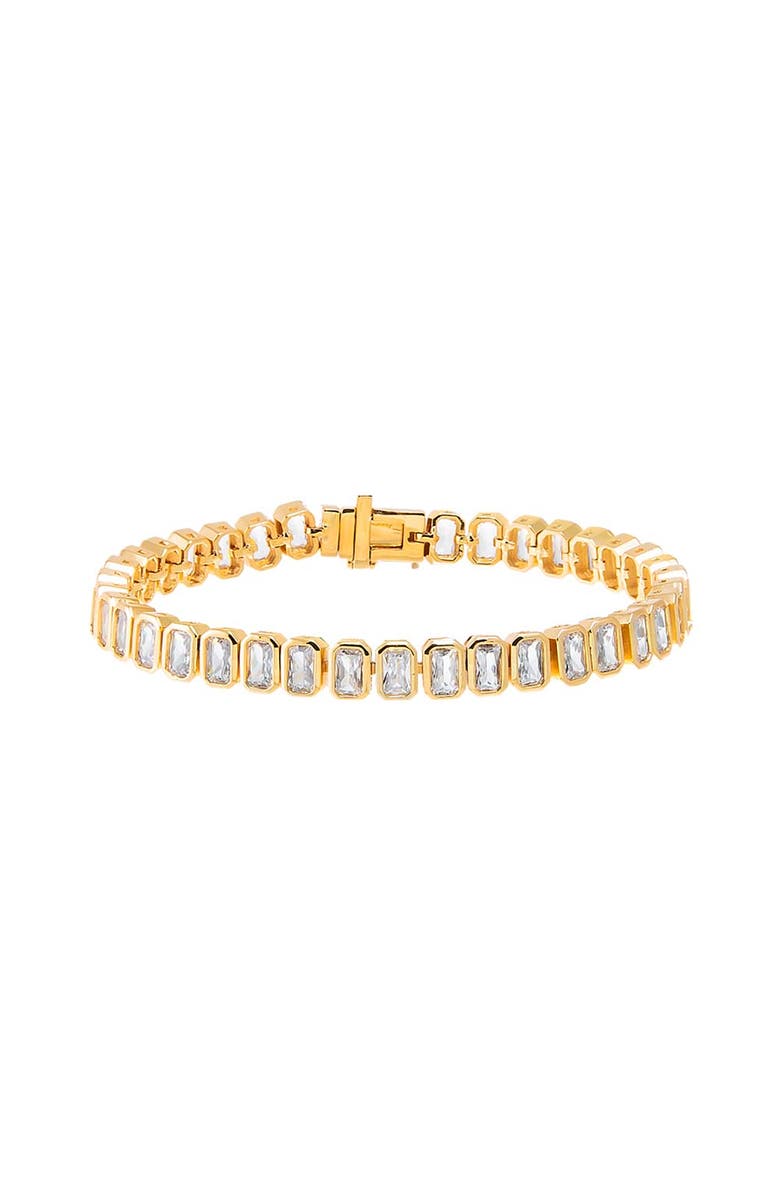 BY ADINA EDEN Colored Bezel Baguette Tennis Bracelet, Main, color, 