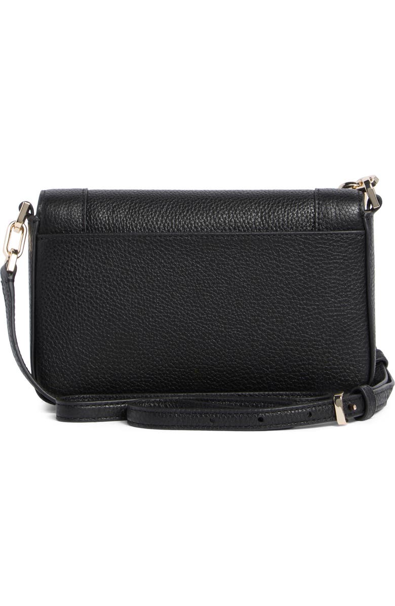 Kate Spade New York lena pebbled leather mini flap crossbody bag, Alternate, color, Black