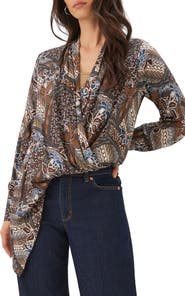 Karen Kane Double Layer Wrap Top