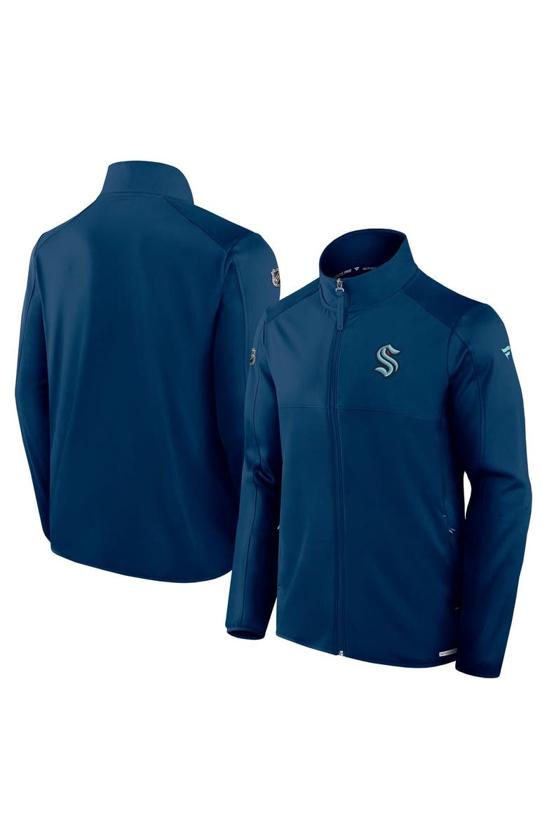 FANATICS Men's Fanatics Navy Seattle Kraken Authentic Pro Rink Fleece Full-Zip Jacket, Main, color, Navy